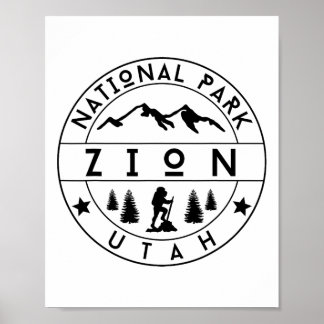Zion Nationalpark Utah Wanderer Natur Wandern Im F Poster