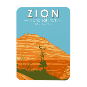 Zion Nationalpark Utah Zion Canyon 2 Vintag Magnet