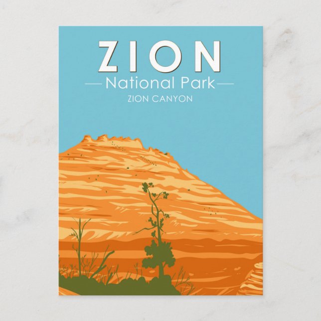 Zion Nationalpark Utah Zion Canyon 2 Vintag Postkarte (Vorderseite)