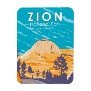 Zion Nationalpark Utah Zion Canyon Road Vintage Magnet