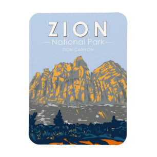 Zion Nationalpark Utah Zion Canyon Vintage Magnet