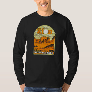 Zion-Nationalpark Vintage-Kunstwerk Künstlerisches T-Shirt