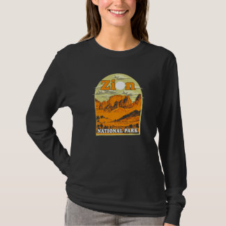Zion-Nationalpark Vintage-Kunstwerk Künstlerisches T-Shirt