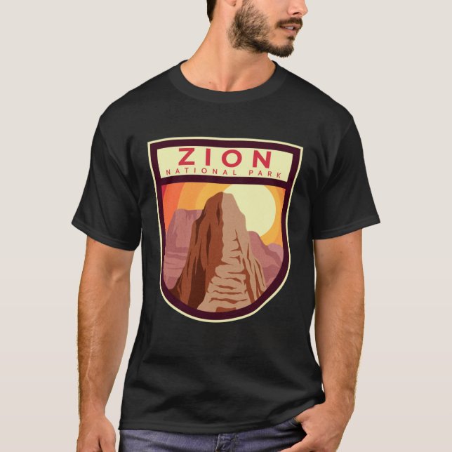 Zion Nationalpark Vintage Natur Retro Abzeichen T-Shirt (Vorderseite)
