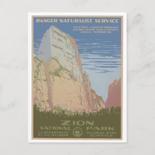 Zion Nationalpark Vintage Poster Postkarte