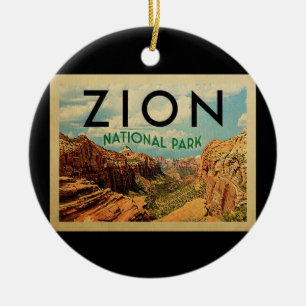 Zion Nationalpark-Vintage Reise Keramik Ornament