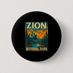 Zion Nationalpark Vintage-Reise Outdoor Button
