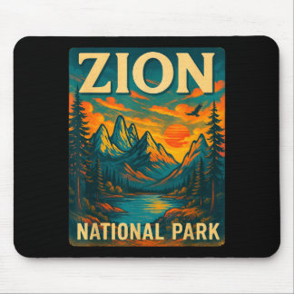 Zion Nationalpark Vintage-Reise Outdoor Mousepad
