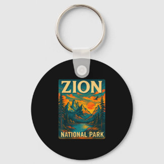 Zion Nationalpark Vintage-Reise Outdoor Schlüsselanhänger