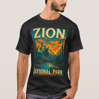 Zion Nationalpark Vintage-Reise Outdoor T-Shirt