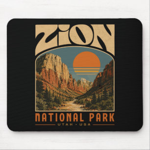 Zion Nationalpark vintage retro Canyon Outdoor Mousepad