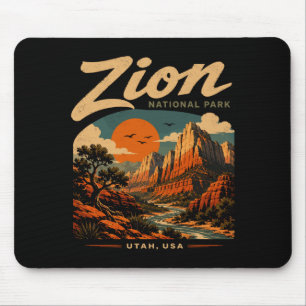 Zion Nationalpark vintage retro Canyon Outdoor Mousepad