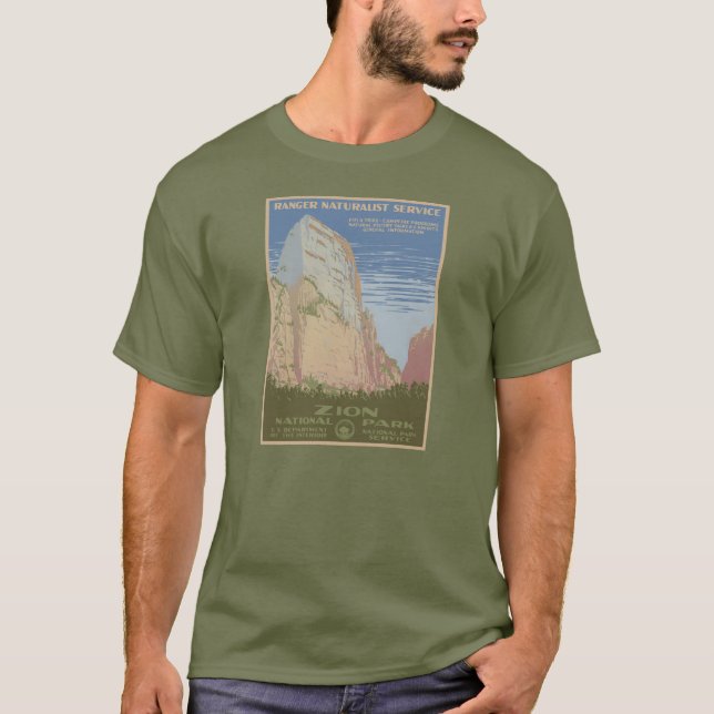 Zion Nationalpark-Vintages Plakat-Shirt T-Shirt (Vorderseite)