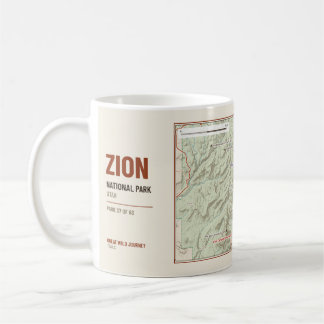 Zion-Nationalpark-Wanderweg-Karten-Mug Kaffeetasse