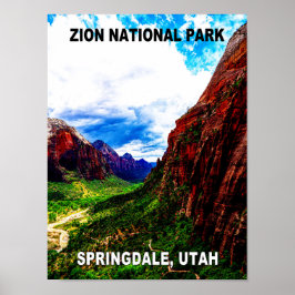 Zion NP Travel Poster