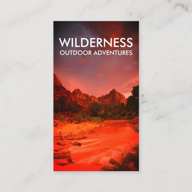 Zion Red Rock Cliffs Wilderness Adventure Guide Visitenkarte (Vorderseite)