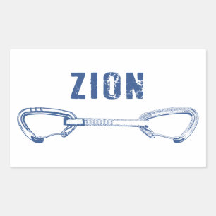 Zion Rock Climbing Quickziehen Rechteckiger Aufkleber
