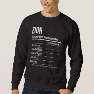 Zion Serving Size Nutrition Label Calories Sweatshirt