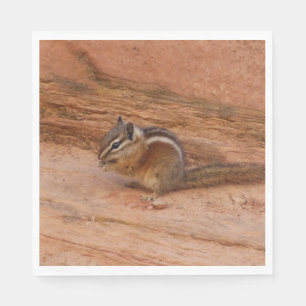 Zion-Streifenhörnchen auf roten Felsen Serviette