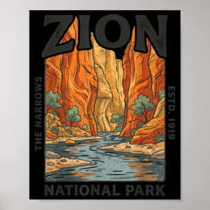 Zion The Narrows Utah Nationalparks im Freien Poster