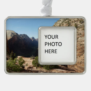Zion vom Angels Landing Trail Zion National Park Rahmen-Ornament Silber