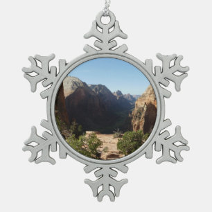 Zion vom Angels Landing Trail Zion National Park Schneeflocken Zinn-Ornament