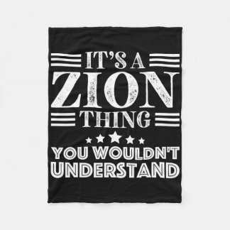 Zion Vorname Persönlicher Geburtstag Väter Tag Män Fleecedecke