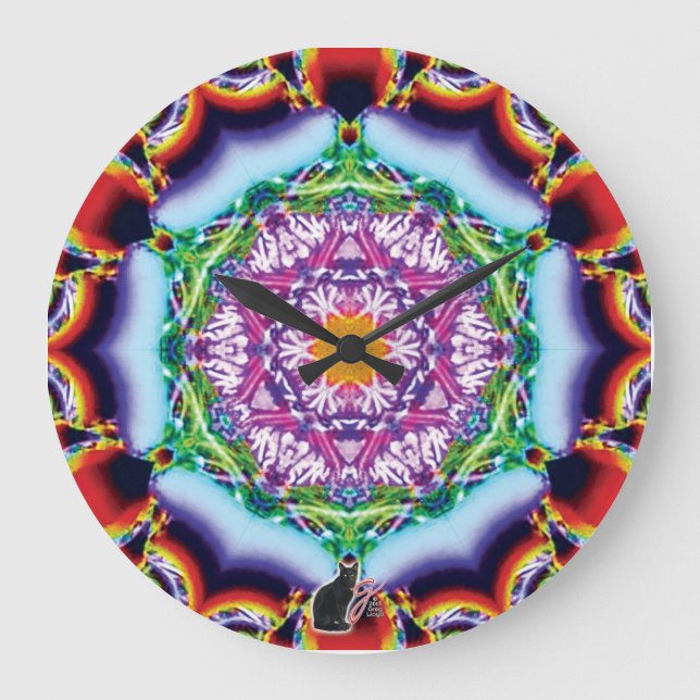 Zionesque Kaleidoscope Große Wanduhr (Vorderseite)