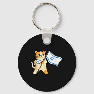 Zionistische Katze Israelische Flagge Pro-Israel j Schlüsselanhänger