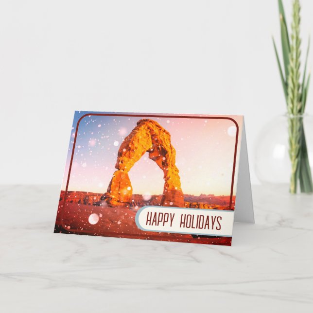 Zions National Delicate Arch Utah holiday card  Karte (Vorderseite)