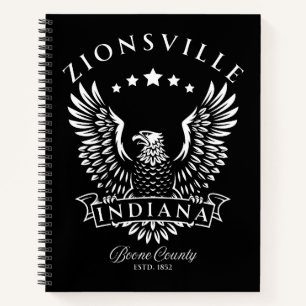 Zionsville Boone County Indiana Vintage Adler Notizbuch