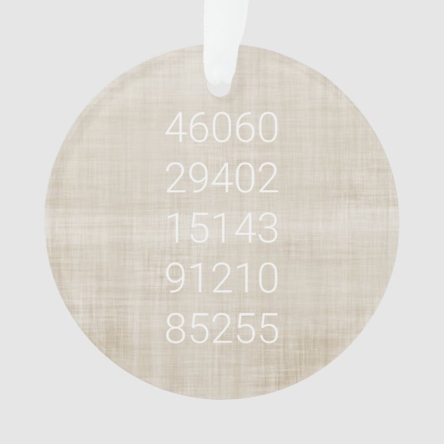 ZIP-CODES Moving History New Zuhause Beige White N Ornament (Vorderseite)