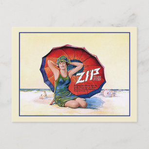 Zip Haarentferner Vintage 1924 Retro Anzeige Postkarte