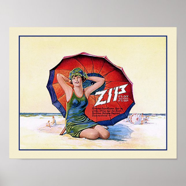 Zip Hair Remover Funny Vintag 1924 Ad Poster (Vorne)