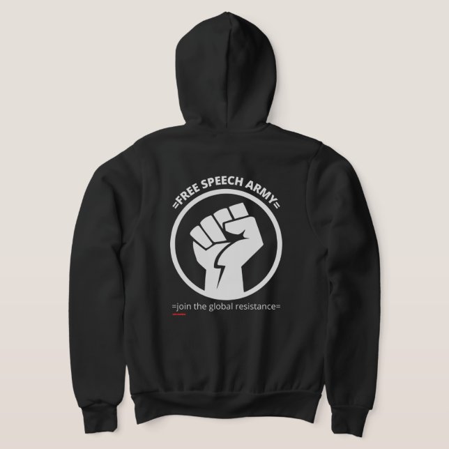 Zip Hoodie Sweatshirt "FREE SPEECH ARMY" (AblageHinten)