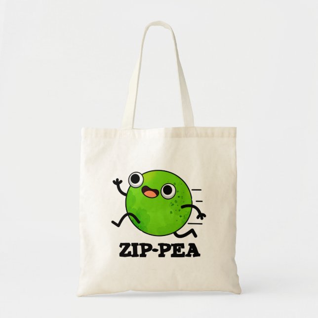 Zip-pea Funny Zippy Pea Pun Tragetasche (Vorne)