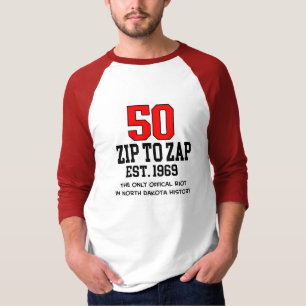 Zip to Zap 50-jähriger Raglan-T - Shirt
