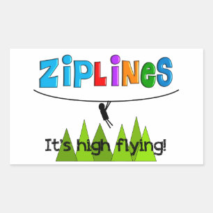 ZipLine Liebhaber Geschenke Rechteckiger Aufkleber