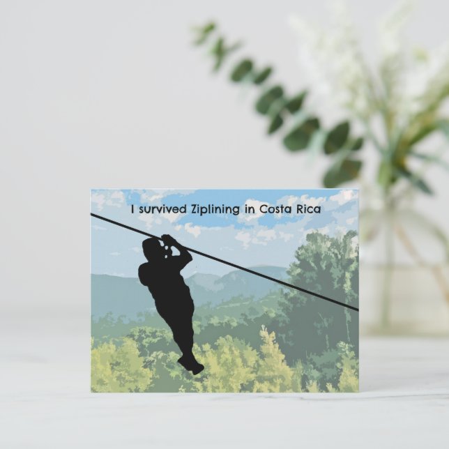 Zipline Postkarte (Stehend Vorderseite)