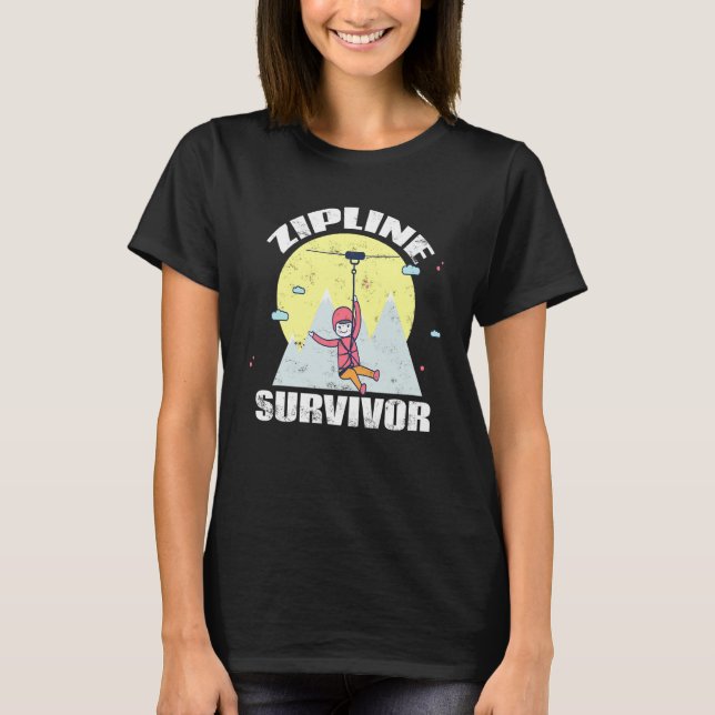 Zipline Survivor Extreme Zipline T-Shirt (Vorderseite)