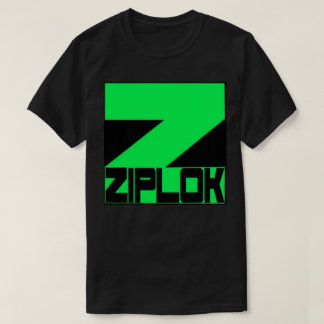 Ziplok - grünes Neonlogo - schwarzer T - Shirt