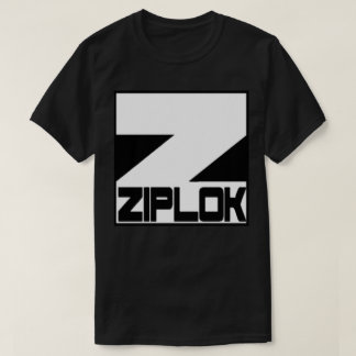 Ziplok - weißes Logo - schwarzer T - Shirt