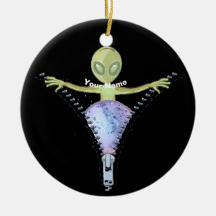 Zipper Alien Keramik Ornament