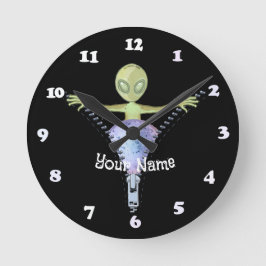 Zipper Alien Runde Wanduhr