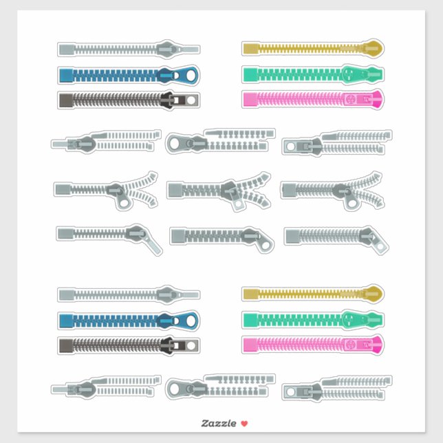 Zipper Aufkleber (Blatt)