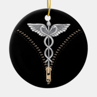 Zipper Caduceus Keramik Ornament