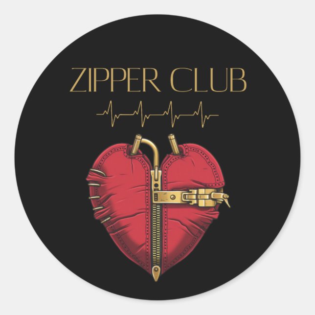 ZIPPER CLUB, Herztransplantation, Operation des of Runder Aufkleber (Vorderseite)