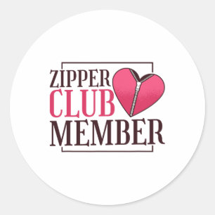 Zipper Club Mitglied Chd Awareness Heart Disease H Runder Aufkleber