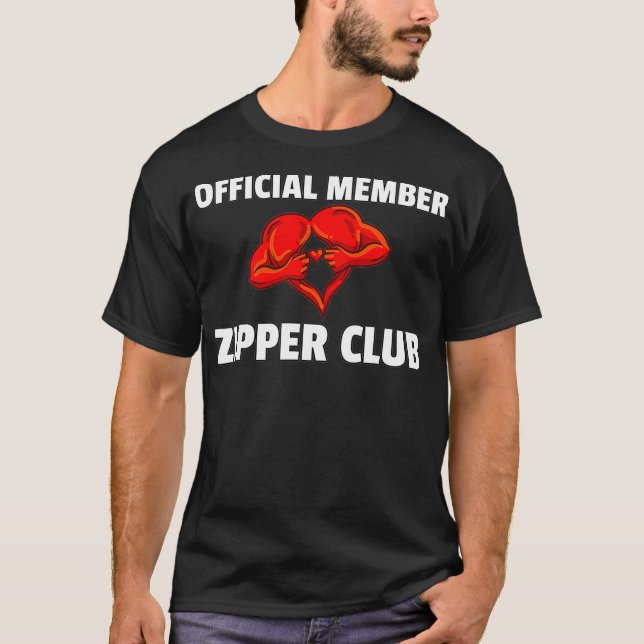 Zipper Club Open Heart Surgery Survivor Gift Bypas T-Shirt (Vorderseite)