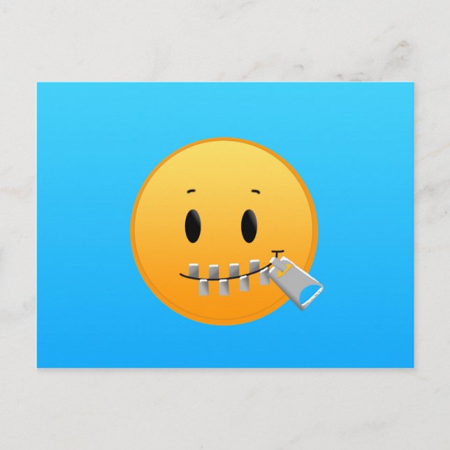 Zipper Emoji Postkarte (Vorderseite)